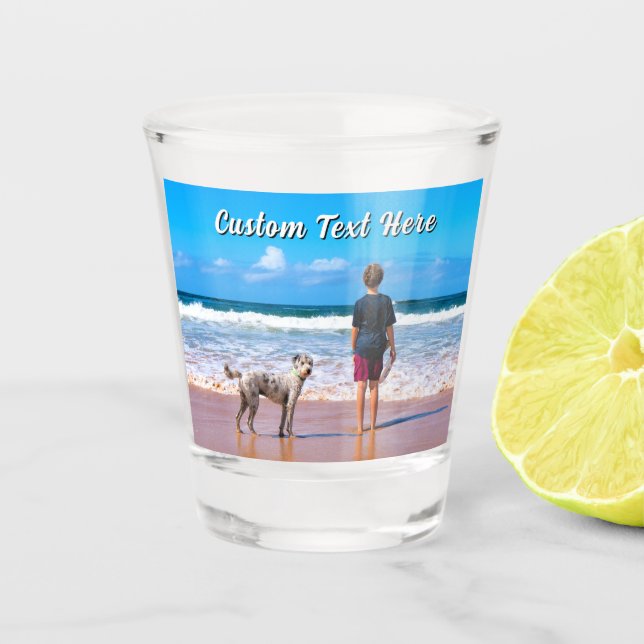 Verre A Shot Design Your Pet hoto Shot Glass Personalized Text (Devant)