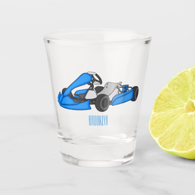 Verre A Shot dessin animé de Kart racing (Devant)