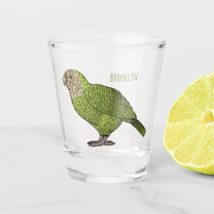 Verre A Shot dessin animé d'oiseaux de Kakapo