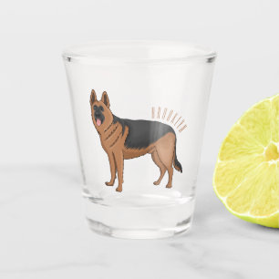 Verre A Shot dessin de berger allemand