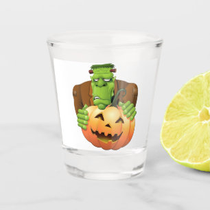 Verre A Shot Dessin de Frankenstein Monster avec Citrouille
