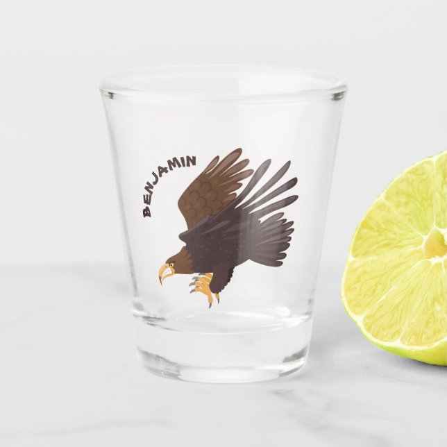 Verre A Shot dessin humoristique d'aigle royal (Devant)