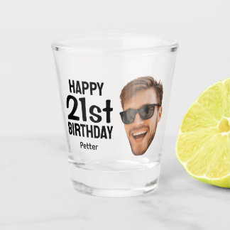 Verre A Shot Dessin Personnalisé Drôle Homme Visage Photo 21e A