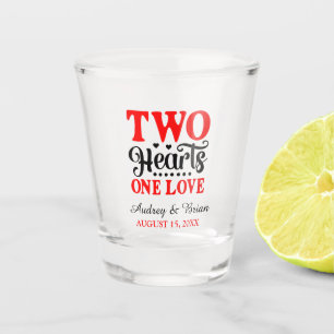 Verre A Shot Deux cœurs un amour souvenir de mariage