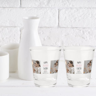 Verre A Shot Deux photos modernes Heureuse Sainte Pâques La