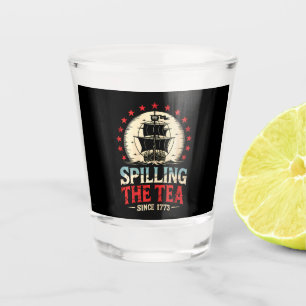 Verre A Shot Déverser le thé depuis 1773 4 juillet Vintage État