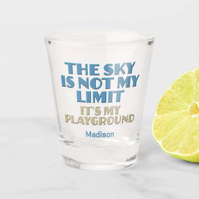 Verre A Shot Devis Sky de nom personnalisé (Devant)