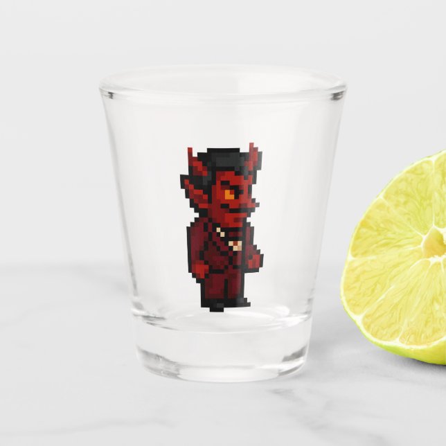 Verre A Shot Diable Rétro 8-bit (Devant)