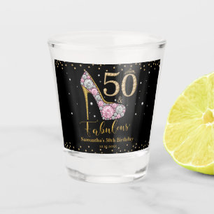 Verre A Shot Diamant d'or rose cinquante et fabuleux 50e annive