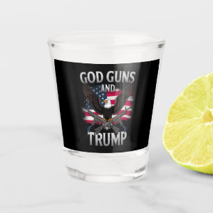 Verre A Shot Dieu Armes Et Trump Aigle Drapeau Américain Vintag