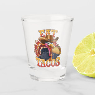 Verre A Shot Dinde de Thanksgiving Manger des Tacos Drôle Mexi