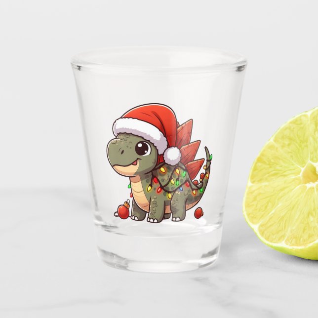Verre A Shot Dino de Noël bébé mignonne/Whimsical (Devant)