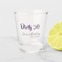 Dirty 30 joyeux anniversaire nom date rose gris ca