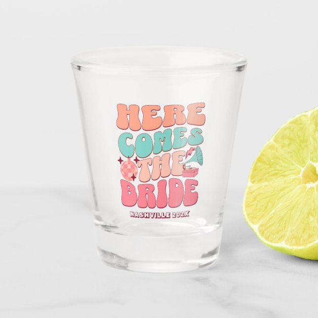 Verre A Shot Disco Bachelorette Party Retro 80's 70's Super (Devant)