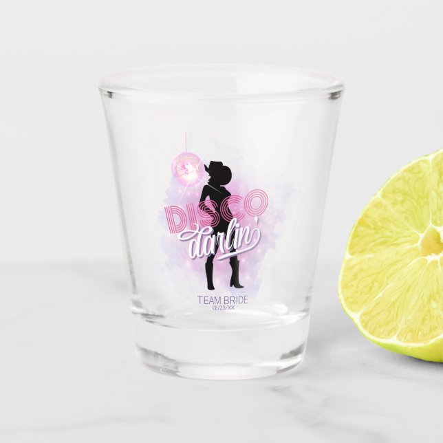Verre A Shot Disco Darlin' Équipe de la mariée ID928  (Devant)