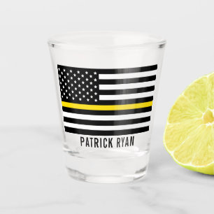 Verre A Shot Dispatcher Thin Yellow Line American Flag Ajouter 