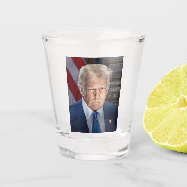 Verre A Shot Donald Trump 2025 Portrait du président américain (Devant)