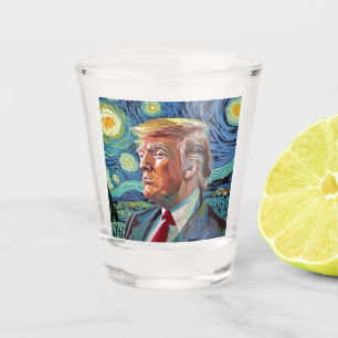 Verre A Shot Donald Trump Starry Night Van Gogh Art Style 2024
