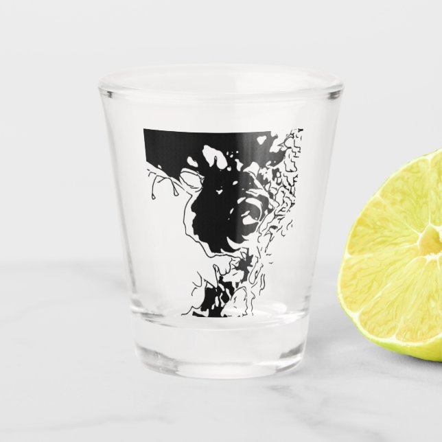 Verre A Shot Doodle de fleurs (Devant)