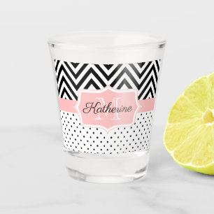 Verre A Shot Dots mignons et Chevron