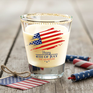 Verre A Shot Drapeau américain grunge Joyeux 4 juillet ID1104