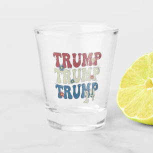 Verre A Shot Drapeau américain patriotique Trump 2024 4 juillet