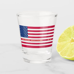 Verre A Shot Drapeau américain personnalisé Monogramme États-Un
