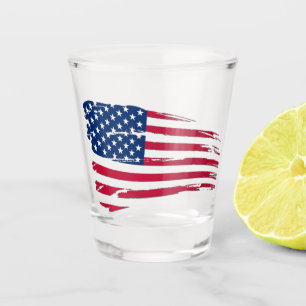 Verre A Shot Drapeau américain tatoué