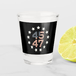 Verre A Shot Drapeau américain vintage Trump 45 47 étoiles USA
