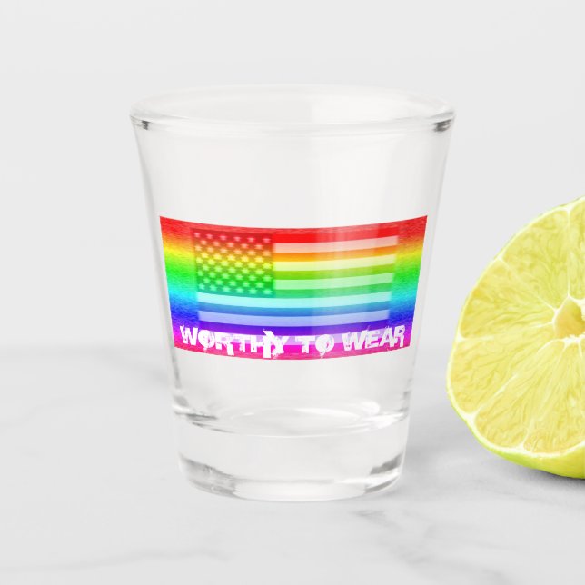 Verre A Shot Drapeau Arc-En-Ciel - À Porter (Devant)