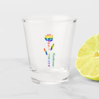 Verre A Shot Drapeau arc-en-ciel Rose Fierté Gay Nom personnali