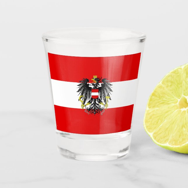 Verre A Shot Drapeau autrichien (Devant)