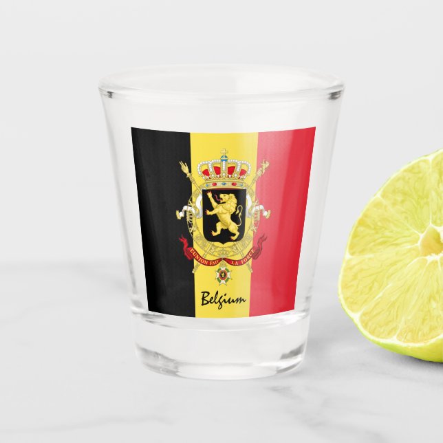 Verre A Shot Drapeau belge & Pays de Belgique patriote /sports (Devant)