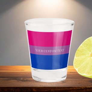Verre A Shot Drapeau bisexuel boissons texte personnalisé