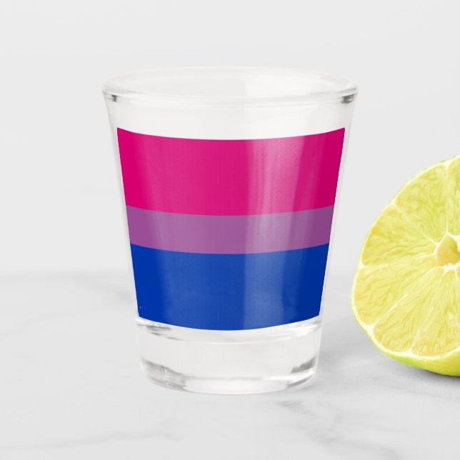 Verre A Shot Drapeau bisexuel et communauté de fierté /drapeau  (Devant)