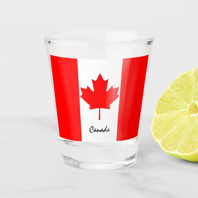 Verre A Shot Drapeau canadien et patriote canadien/sports (Devant)