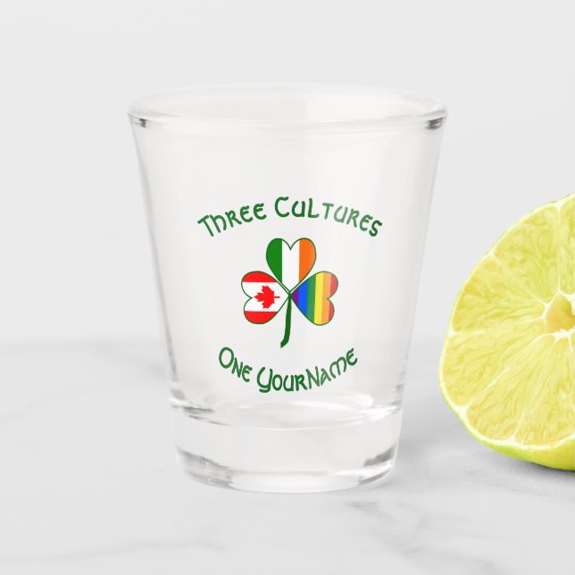 Verre A Shot Drapeau canadien irlandais de la fierté gay Shamro (Devant)