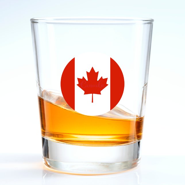 Verre A Shot Drapeau canadien rouge et blanc du Canada (canada canadian flag maple leaf shot glass)