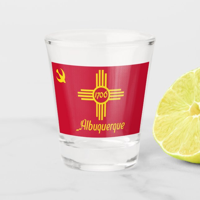 Verre A Shot Drapeau d'Albuquerque (Nouveau-Mexique) (Devant)