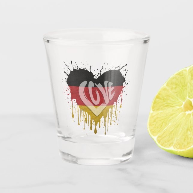 Verre A Shot Drapeau d'Allemagne Amour (Devant)
