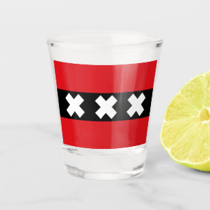 Verre A Shot Drapeau d'Amsterdam