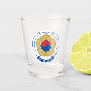 Verre A Shot Drapeau d'armoiries de Corée du Sud et de Corée/