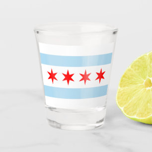 Verre A Shot Drapeau de Chicago