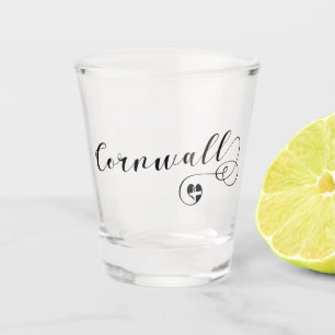 Verre A Shot Drapeau de Cornouailles St Piran au coeur, Cornoua