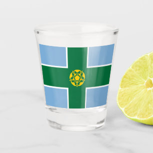 Verre A Shot Drapeau de Derbyshire (Comté d'Angleterre, Royaume