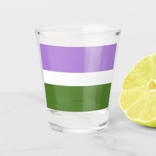 Verre A Shot Drapeau de fierté genderqueer de SlipperyJoe lavan
