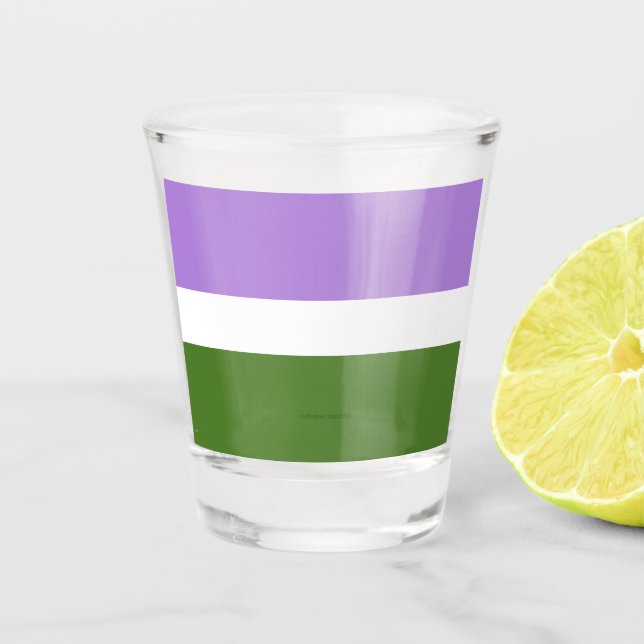 Verre A Shot Drapeau de fierté genderqueer de SlipperyJoe lavan (Devant)
