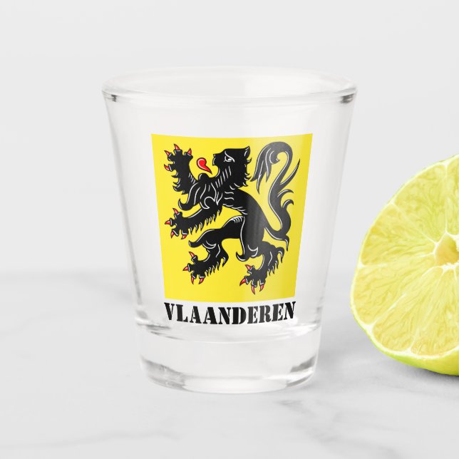 Verre A Shot Drapeau de Flandre (Devant)