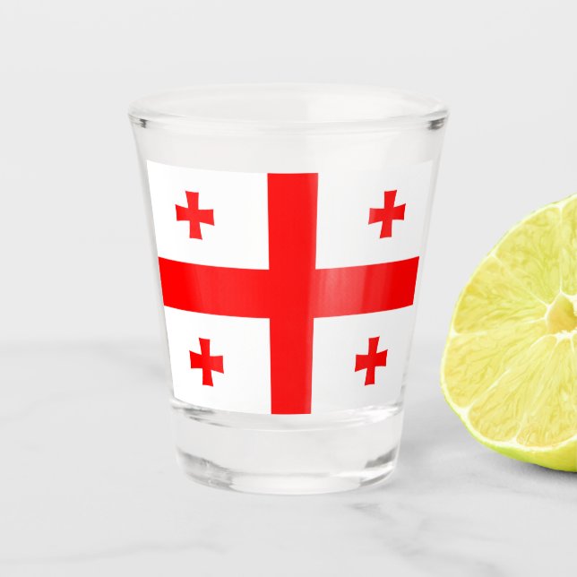 Verre A Shot Drapeau de Géorgie (Devant)