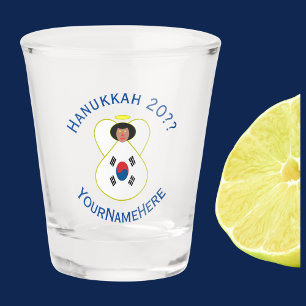 Verre A Shot Drapeau de Hanukkah de l'ange coréen (sud) personn
